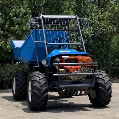 Green Mini Agriculture Tractor พวงมาลัยแบบประกบพร้อมเครื่องยนต์ปลาทอง