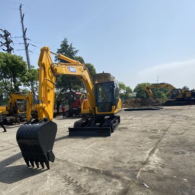 รถขุดตีนตะขาบขนาดเล็ก 2200 กิโลวัตต์สีเหลืองรถขุดขนาดเล็กขนาดเล็ก