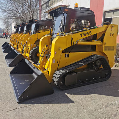 รถตักยกคูโบต้า 4WD สีเหลืองพร้อมอุปกรณ์เสริมมัลติฟังก์ชั่น