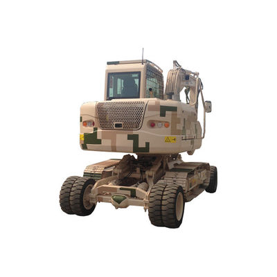 รถตักล้อยางป้องกันการชนกัน รถขุดตีนตะขาบ Yanmar แบบล้อยางยืดหยุ่นได้ขนาดกะทัดรัด