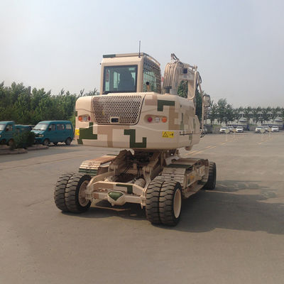 รถตักล้อยางป้องกันการชนกัน รถขุดตีนตะขาบ Yanmar แบบล้อยางยืดหยุ่นได้ขนาดกะทัดรัด
