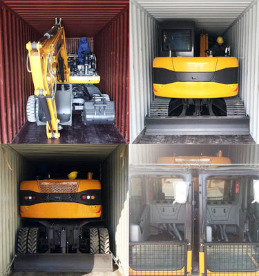 รถตักล้อยางป้องกันการชนกัน รถขุดตีนตะขาบ Yanmar แบบล้อยางยืดหยุ่นได้ขนาดกะทัดรัด