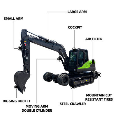 รถขุดตีนตะขาบไฮดรอลิก WEAX12 9 Ton Mini Diesel Excavator