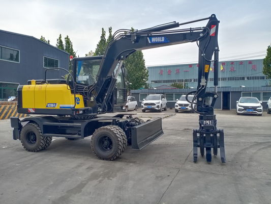 0.2-0.6cbm Bucket Wheel Crawler Loader 10-12rpm Grapple Clamp Orchards เทศบาล
