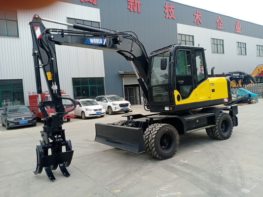 0.2-0.6cbm Bucket Wheel Crawler Loader 10-12rpm Grapple Clamp Orchards เทศบาล