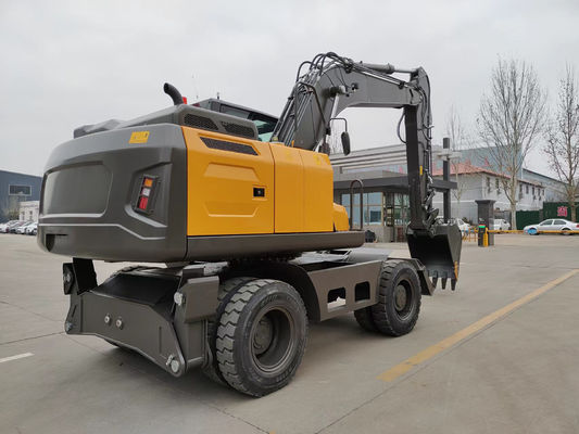 มินิ Log Grapple Wheel Backhoe Excavator 0.6cbm ถึง 0.8cbm สําหรับวิศวกรรมเทศบาล
