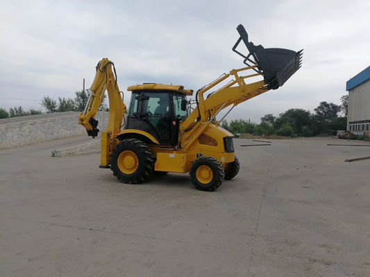รถแบคโฮขับเคลื่อนสี่ล้อขนาดกะทัดรัด 8200kg Front Loader Backhoe