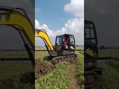 รถขุดตีนตะขาบขนาดเล็ก 2200 กิโลวัตต์สีเหลืองรถขุดขนาดเล็กขนาดเล็ก